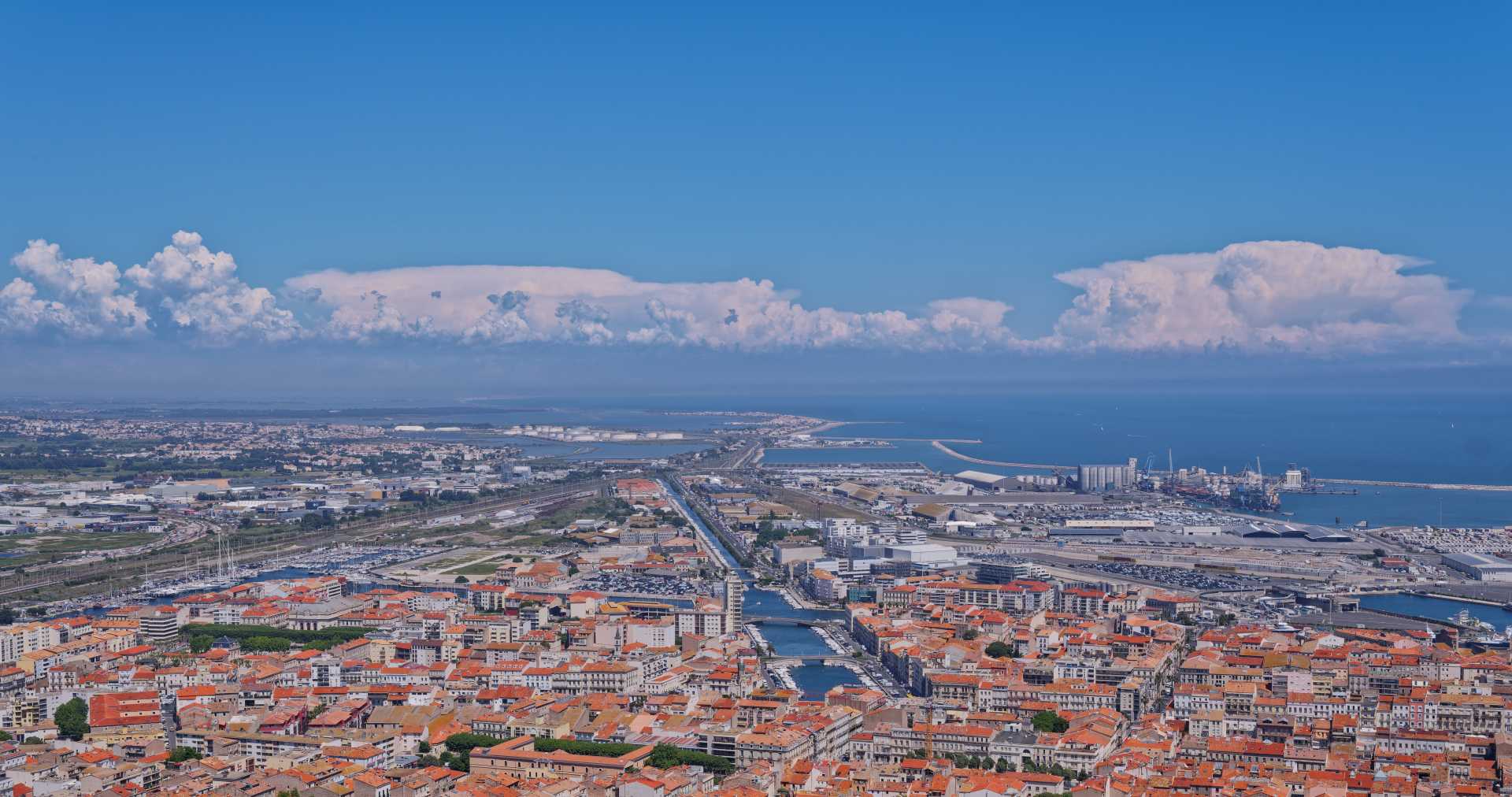 Sète : la ville vue du mont Saint-Clair